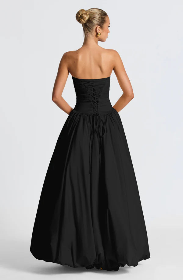 Elena Strapless Maxi Dress – Elegant Formal Gown with Front Split