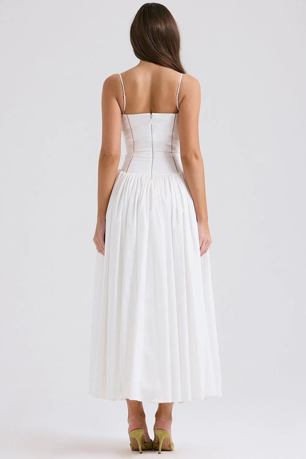 Sundress – Corset Midi Dress with Adjustable Straps
