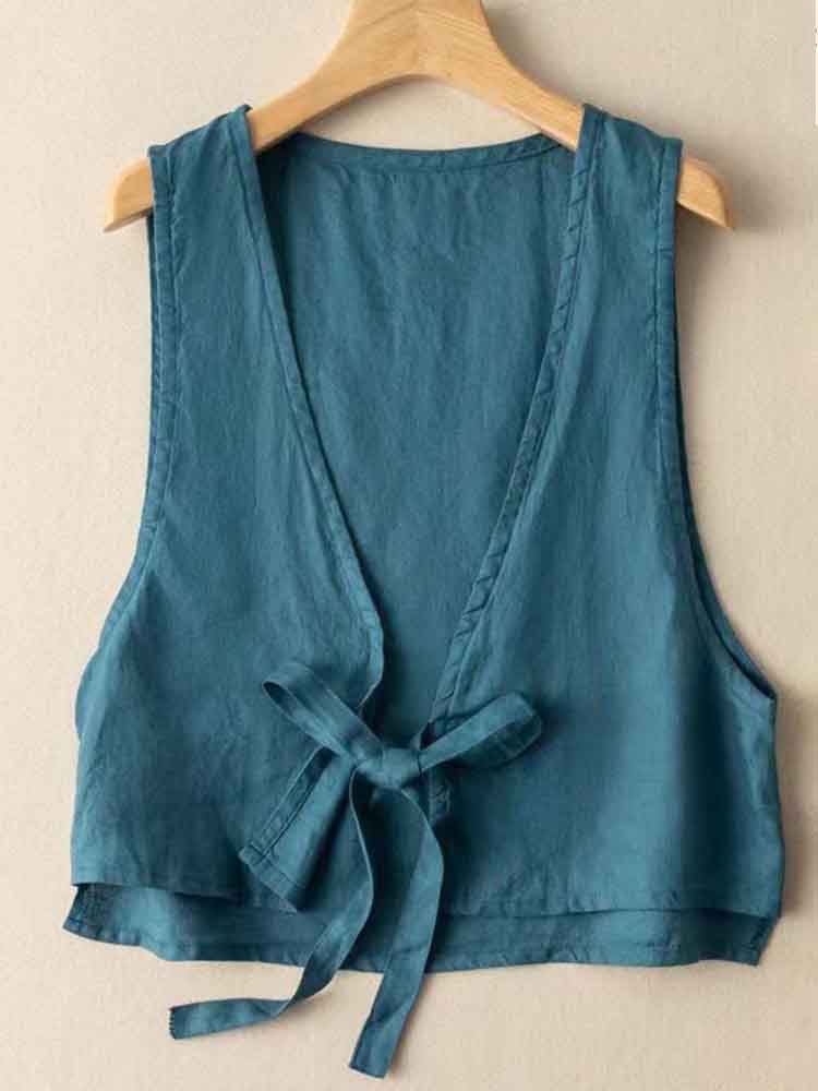 Women's Simple Versatile Linen Blend Casual Vest