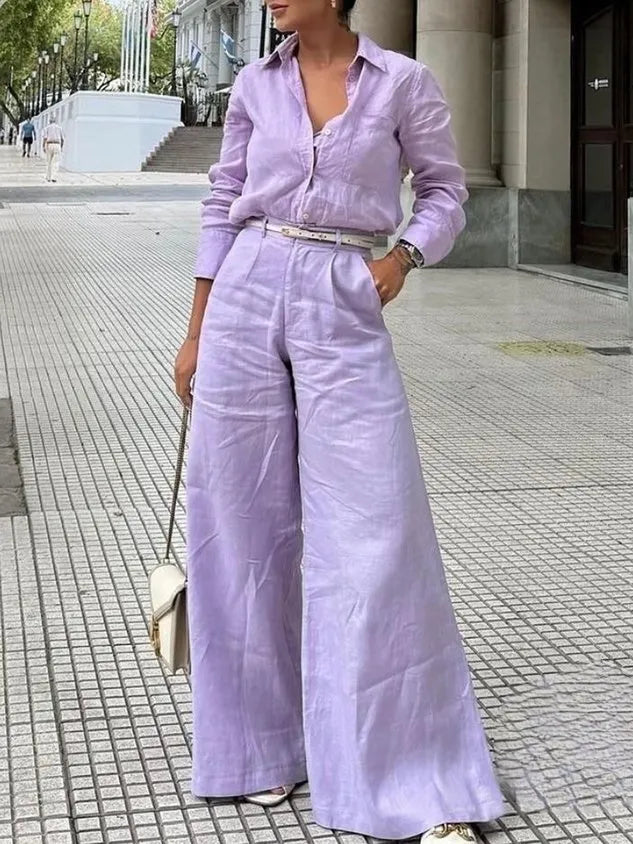 Wide Leg Pocket Linen Pants