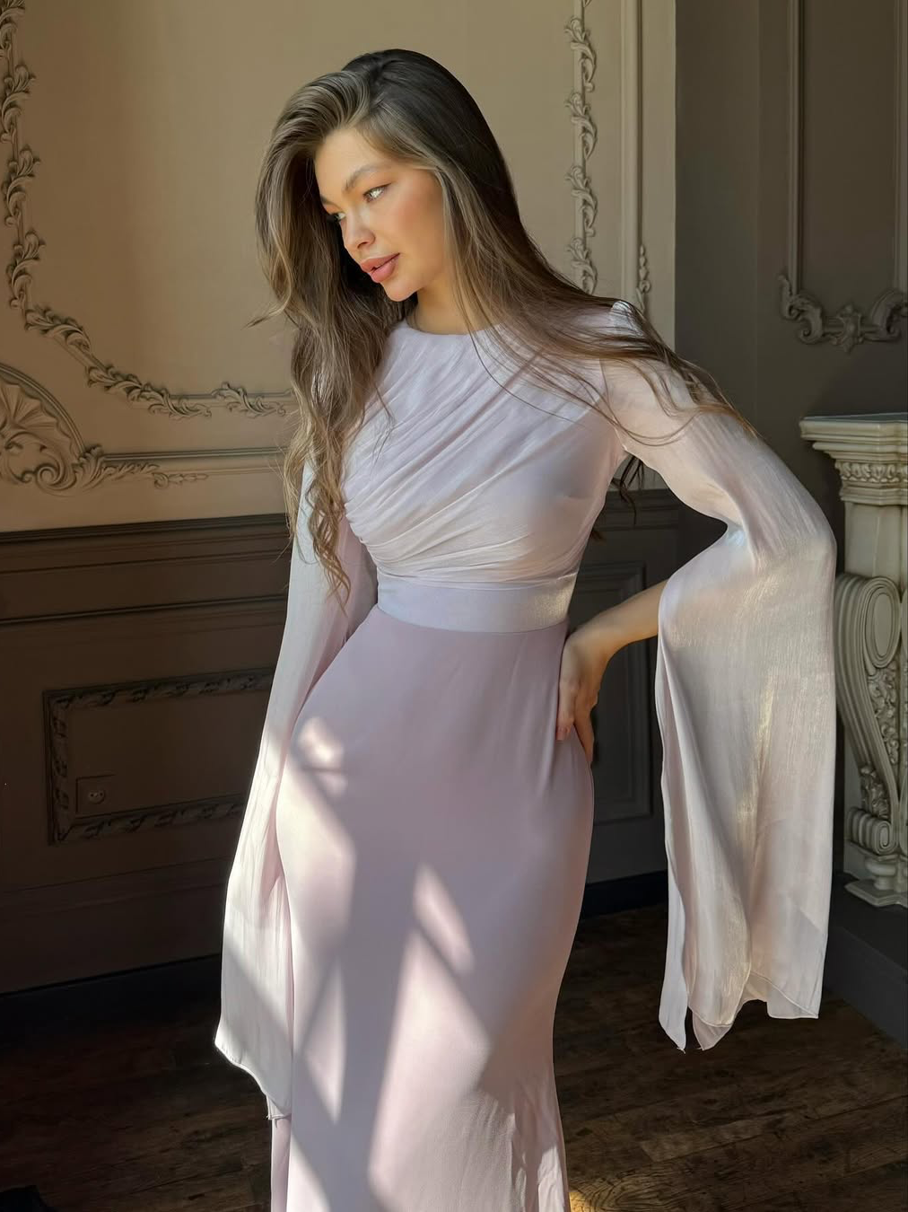 Elegant Satin Fitted Dress