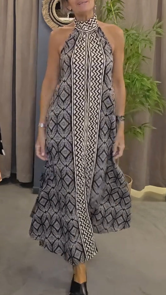 Neck Hanging Printed Casual Dress – Flattering, Effortless & Chic