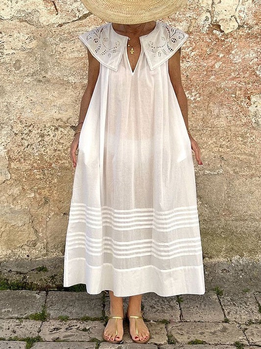 Women's cotton and linen holiday dress