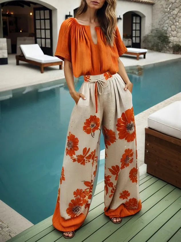 Vacation Floral Fashion Pants