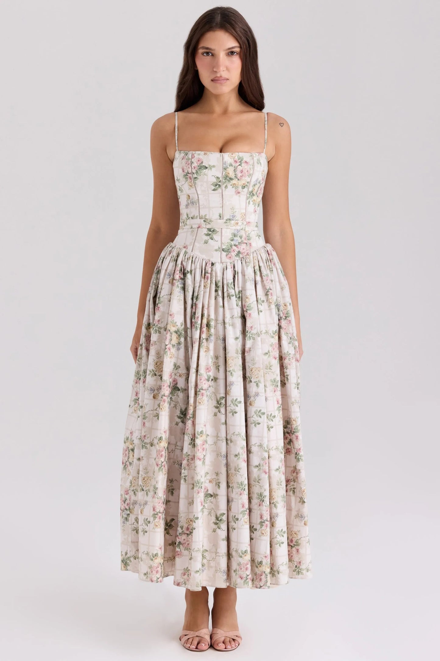 Sundress – Corset Midi Dress with Adjustable Straps