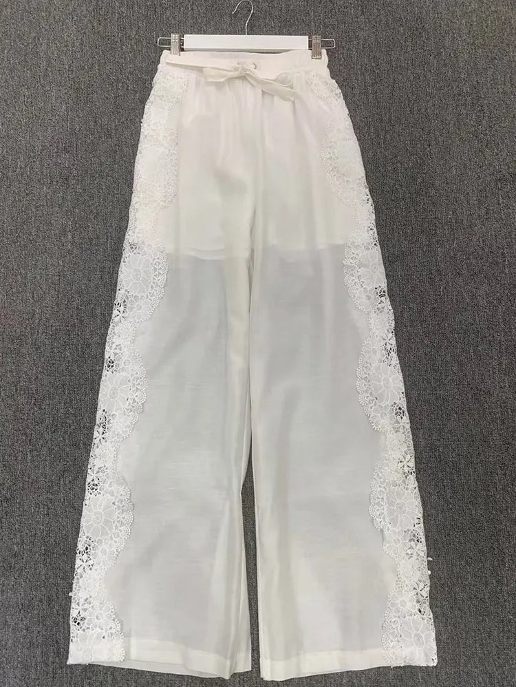 Fashionable and Elegant Lace Stitching Casual Suit,Brand 1:1 replication