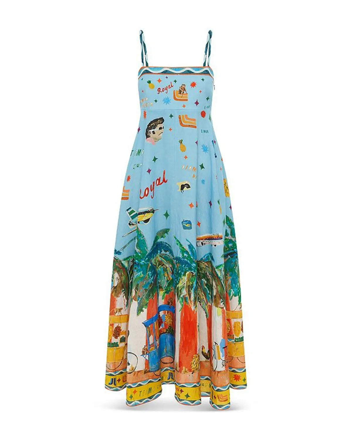 Casual Fashion Fun Print Maxi Sundress