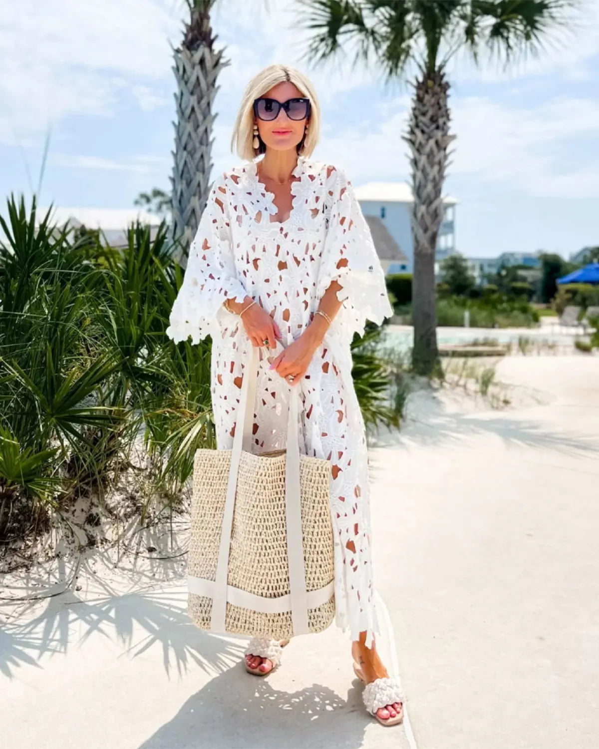 Bohemian Cutout Lace Maxi Dress
