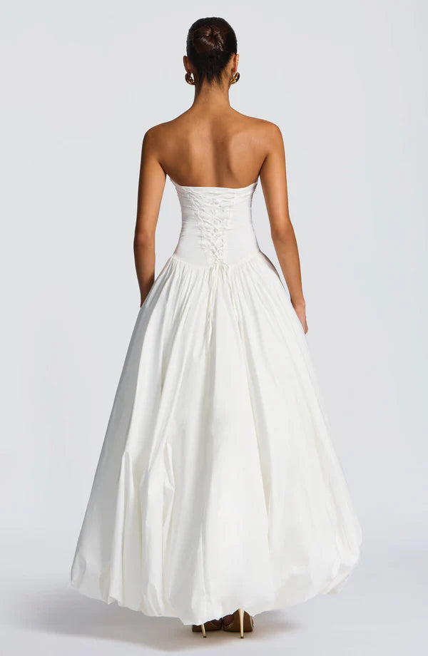 Elena Strapless Maxi Dress – Elegant Formal Gown with Front Split