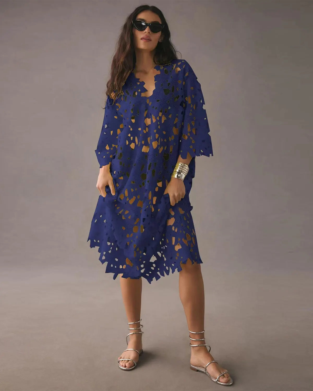 Bohemian Cutout Lace Maxi Dress