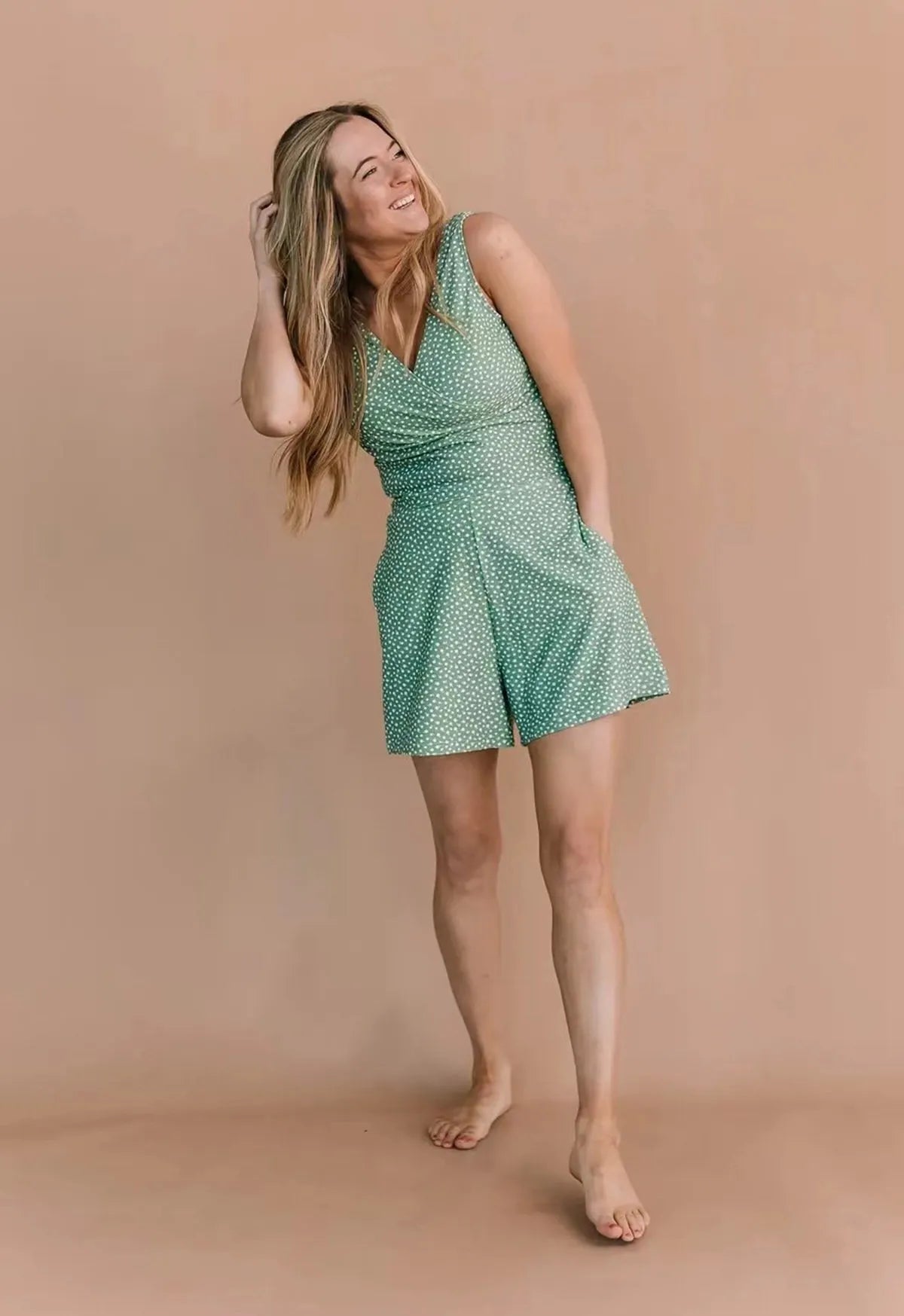 Swim Romper Built-in Bra& Detachable Bra Cup
