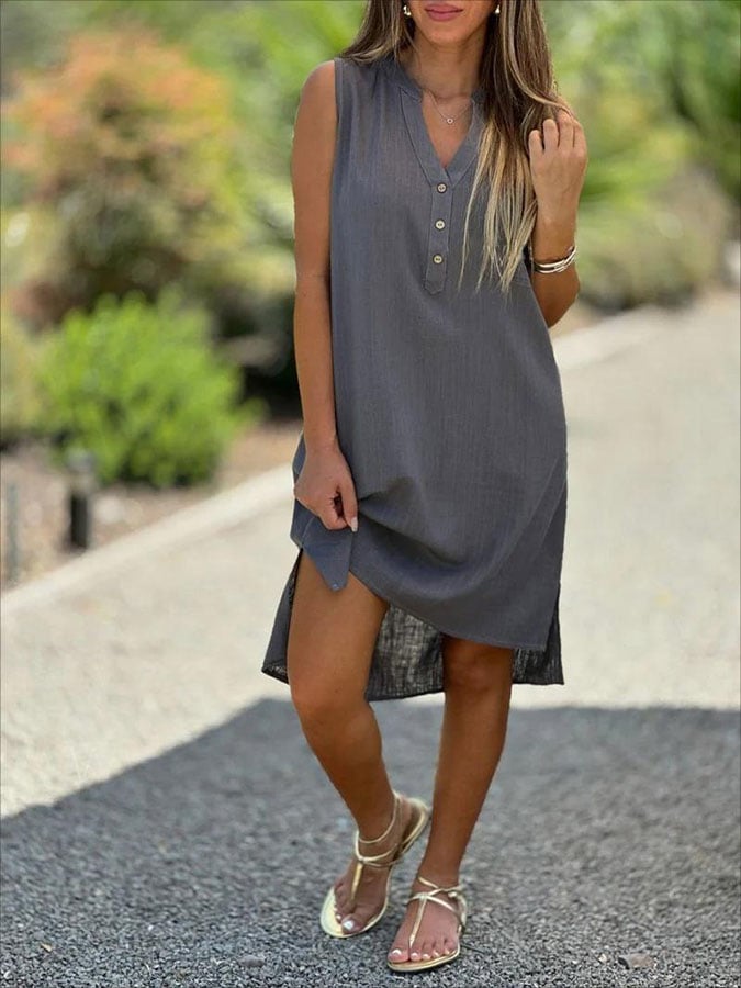 Women's Casual Solid Color Vest Dress