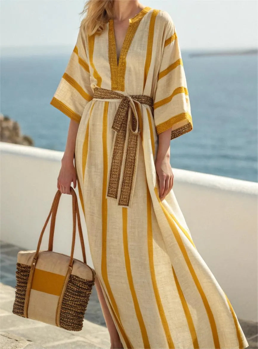 Cotton and Linen Elegant Robe