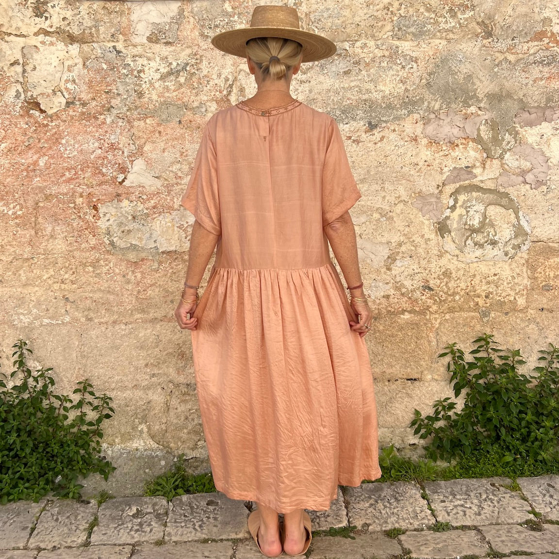 Runaway Bicycle Amber Embroidered Silk Dress