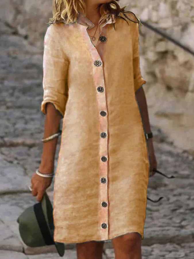 Women's Breasted Casual Resort Dress