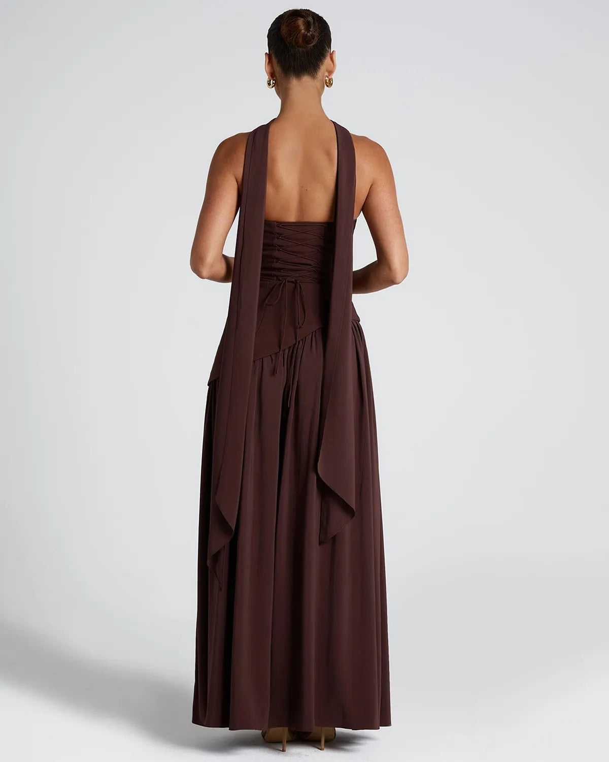 Elegant Vintage Sheath High Split Tea Solid/Black and White Colorblock Maxi Dress