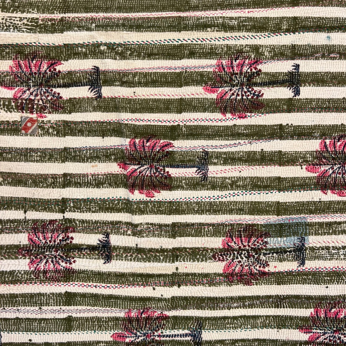 Pink Palms with Green Stripes
