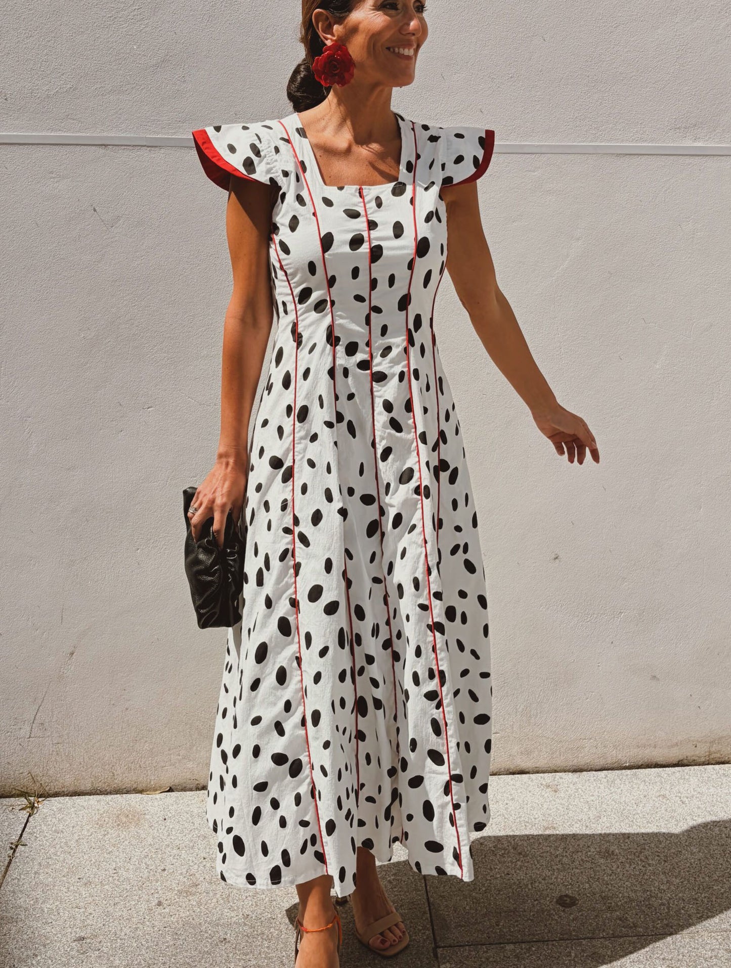 Casual Cotton Polka Dot Dress for Women