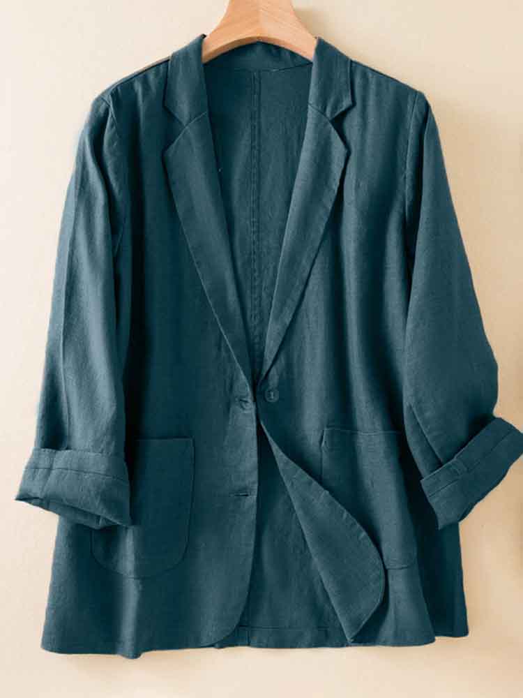 Women's Simple Versatile Linen Blend Casual Jacket