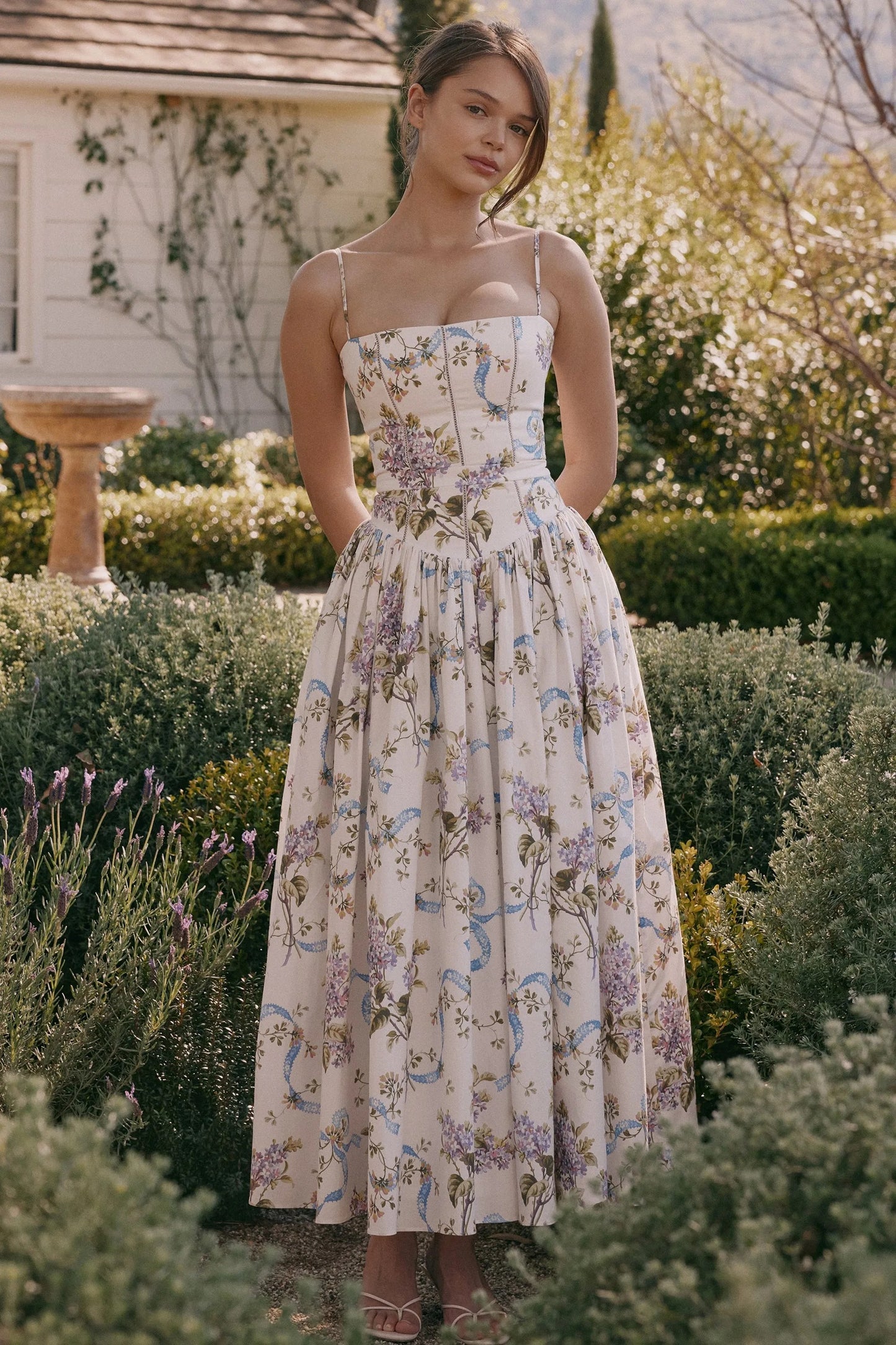 Sundress – Corset Midi Dress with Adjustable Straps