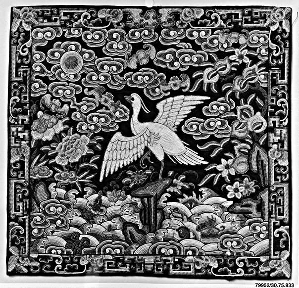 Rank Badge with Egret by  - Classic Art canvas print