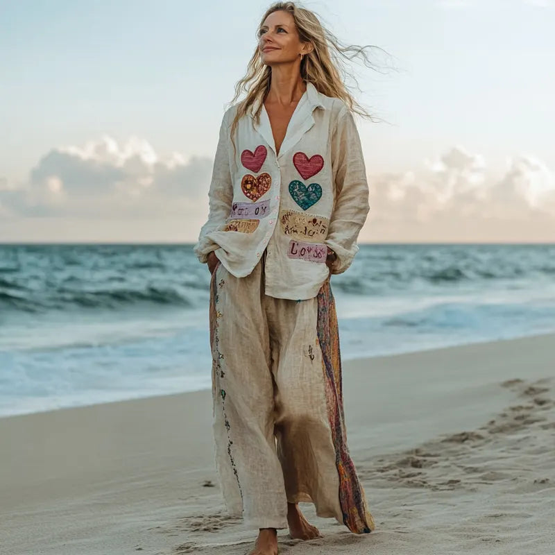 Comfort Vacation Oversized Linen Long Sleeve Set