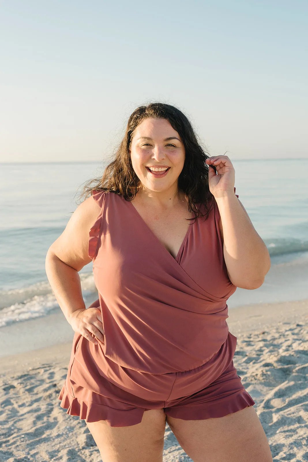 Swim Romper Built-in Bra& Detachable Bra Cup