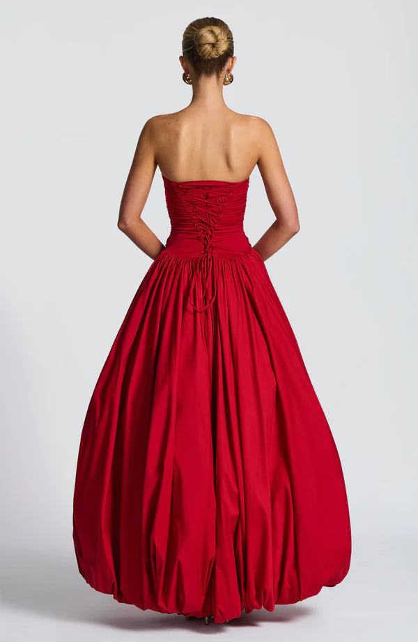 Elena Strapless Maxi Dress – Elegant Formal Gown with Front Split