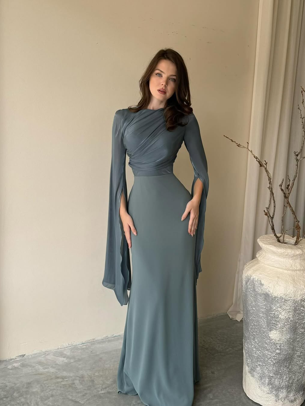 Elegant Satin Fitted Dress