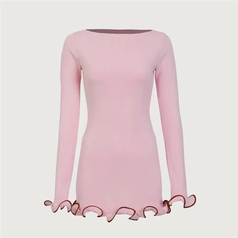 Belle Ruffle Slim Mini Dress