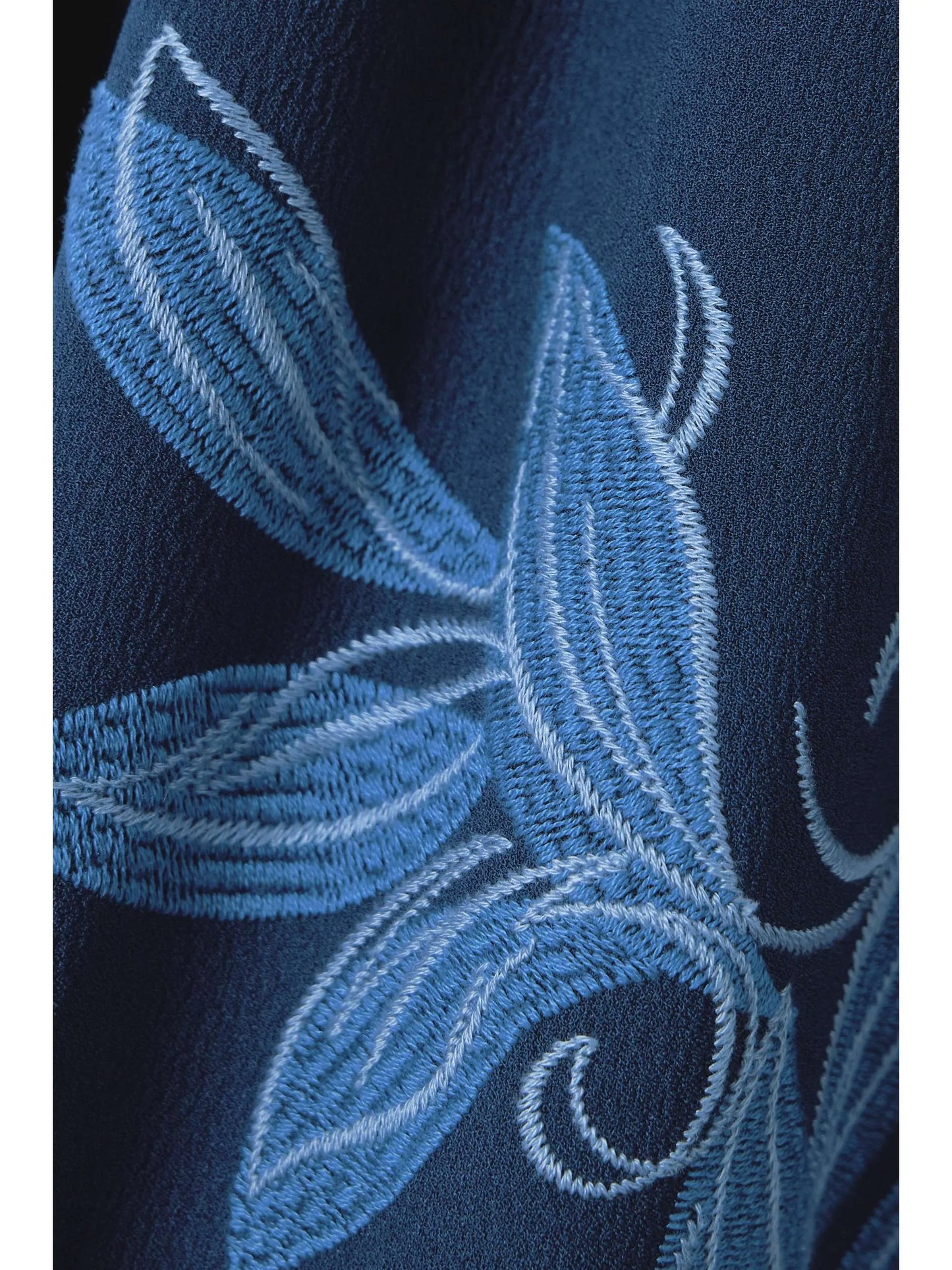 Embroidered Crepe Midi Skirt
