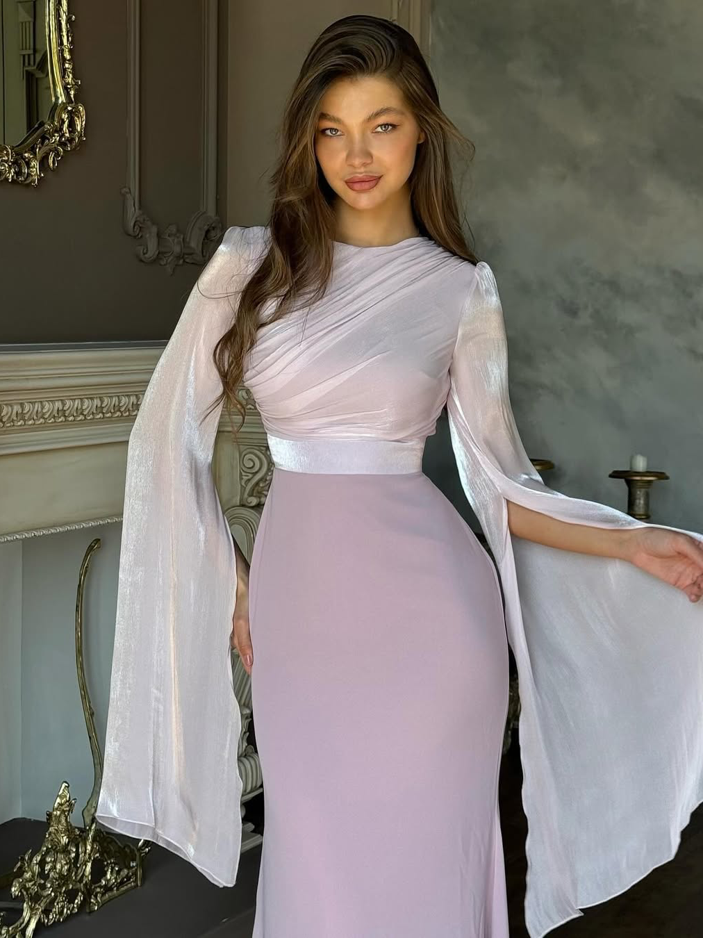 Elegant Satin Fitted Dress