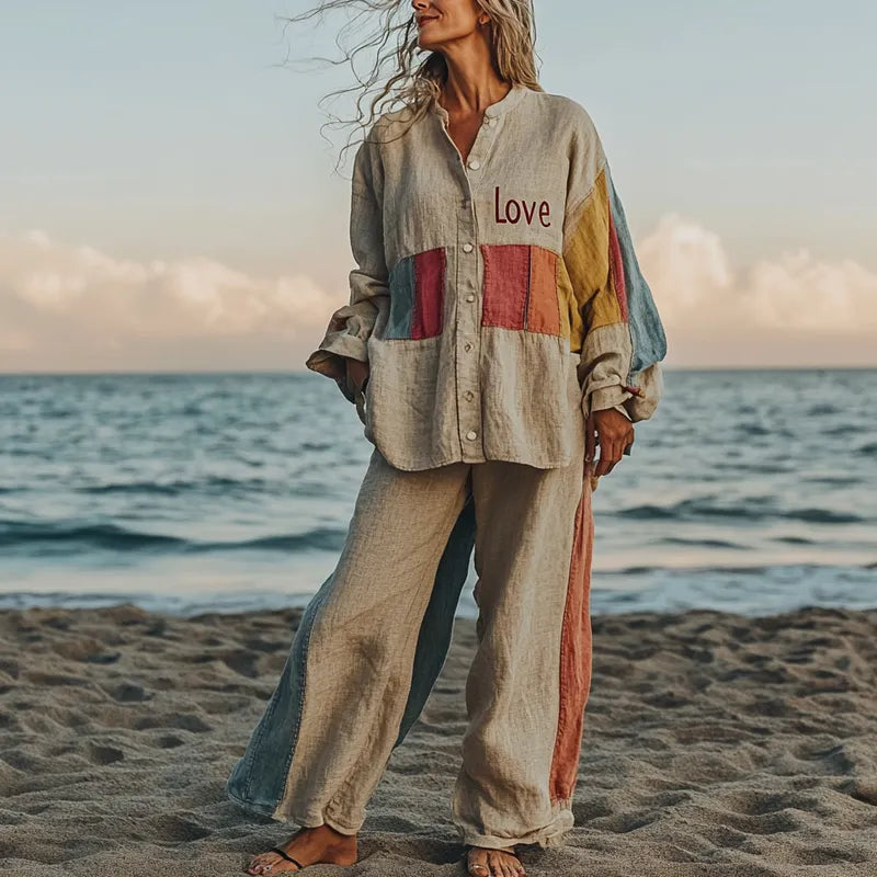 Comfort Vacation Oversized Linen Long Sleeve Set