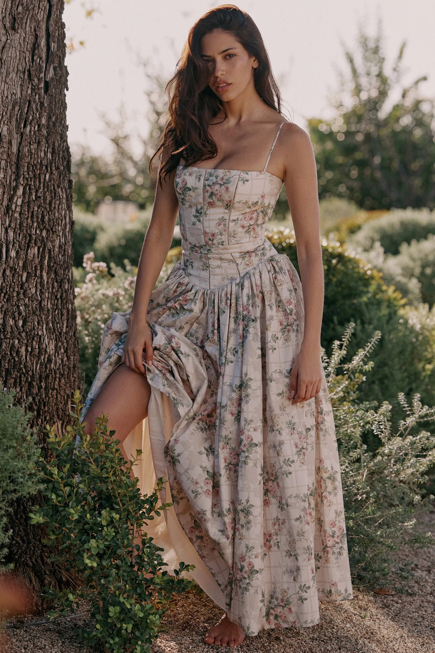 Sundress – Corset Midi Dress with Adjustable Straps