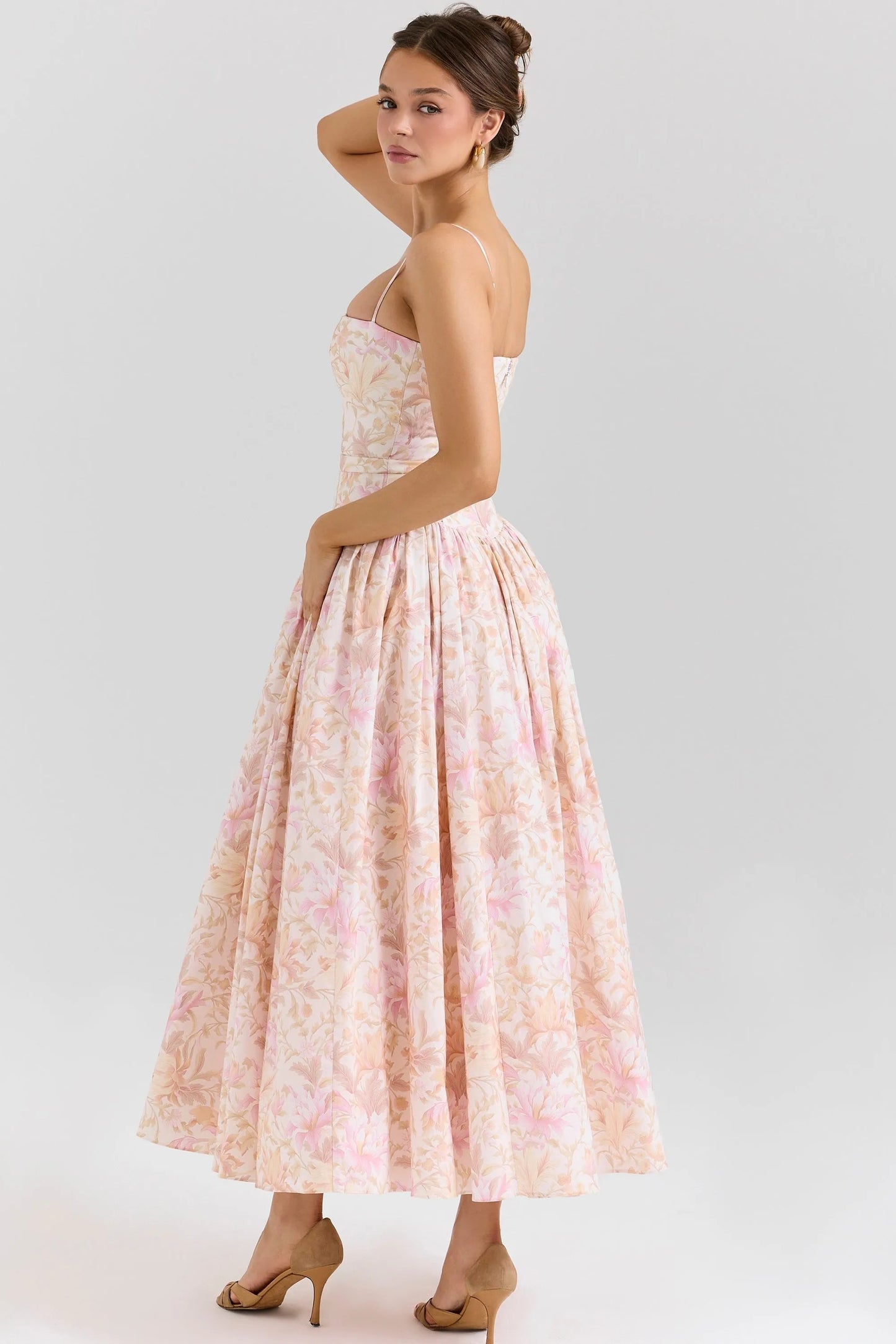 Sundress – Corset Midi Dress with Adjustable Straps