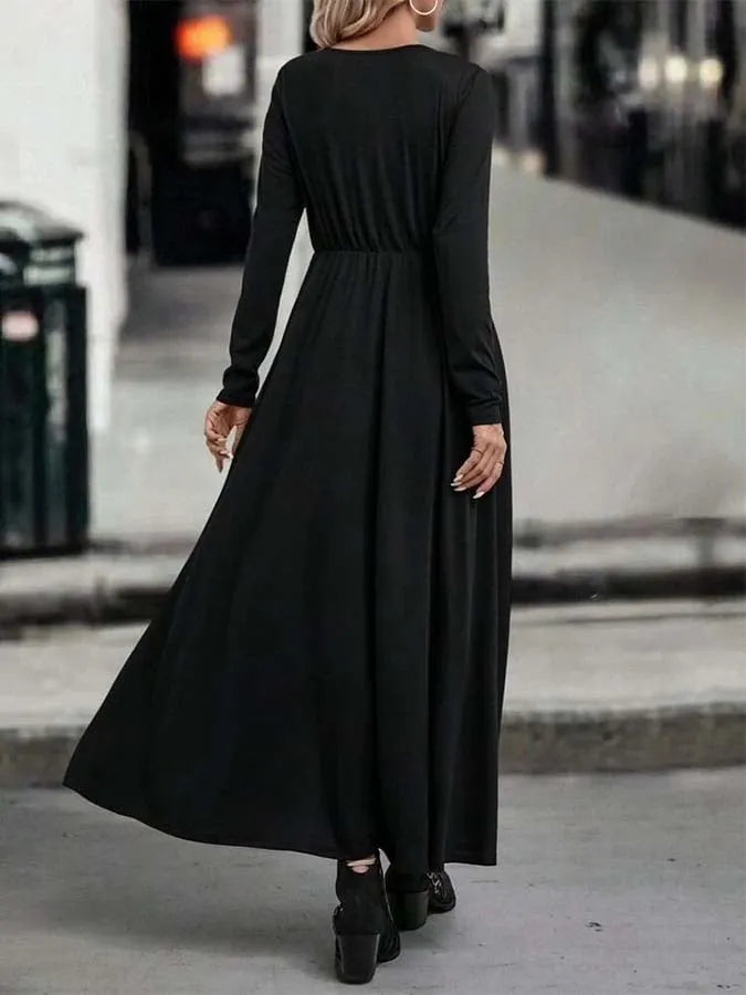 Women'S Contrast Color Stitching Stretch Dress
