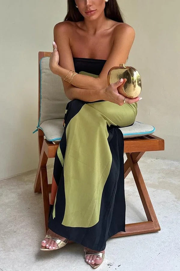 Abstract Floral Print Elasticated Off Shoulder Vacation Loose Maxi Dress