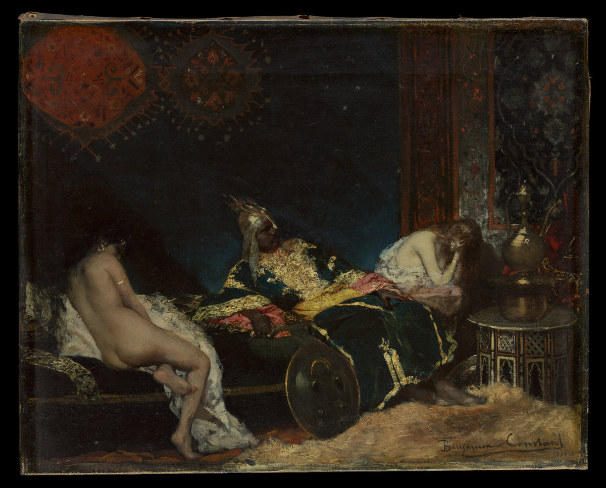 Three Figures in an Interior Un Envoi de Serbie by Benjamin-Constant (Jean-Joseph-Benjamin Constant) - Oil Painting canvas print