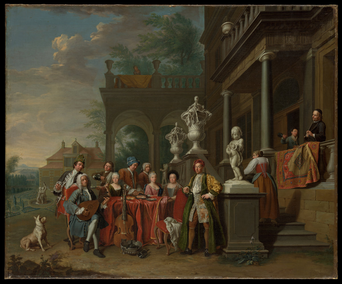 A Musical Gathering at the Court of the Elector Karl Albrecht of Bavaria by Peter Jacob Horemans - Oil Painting canvas print