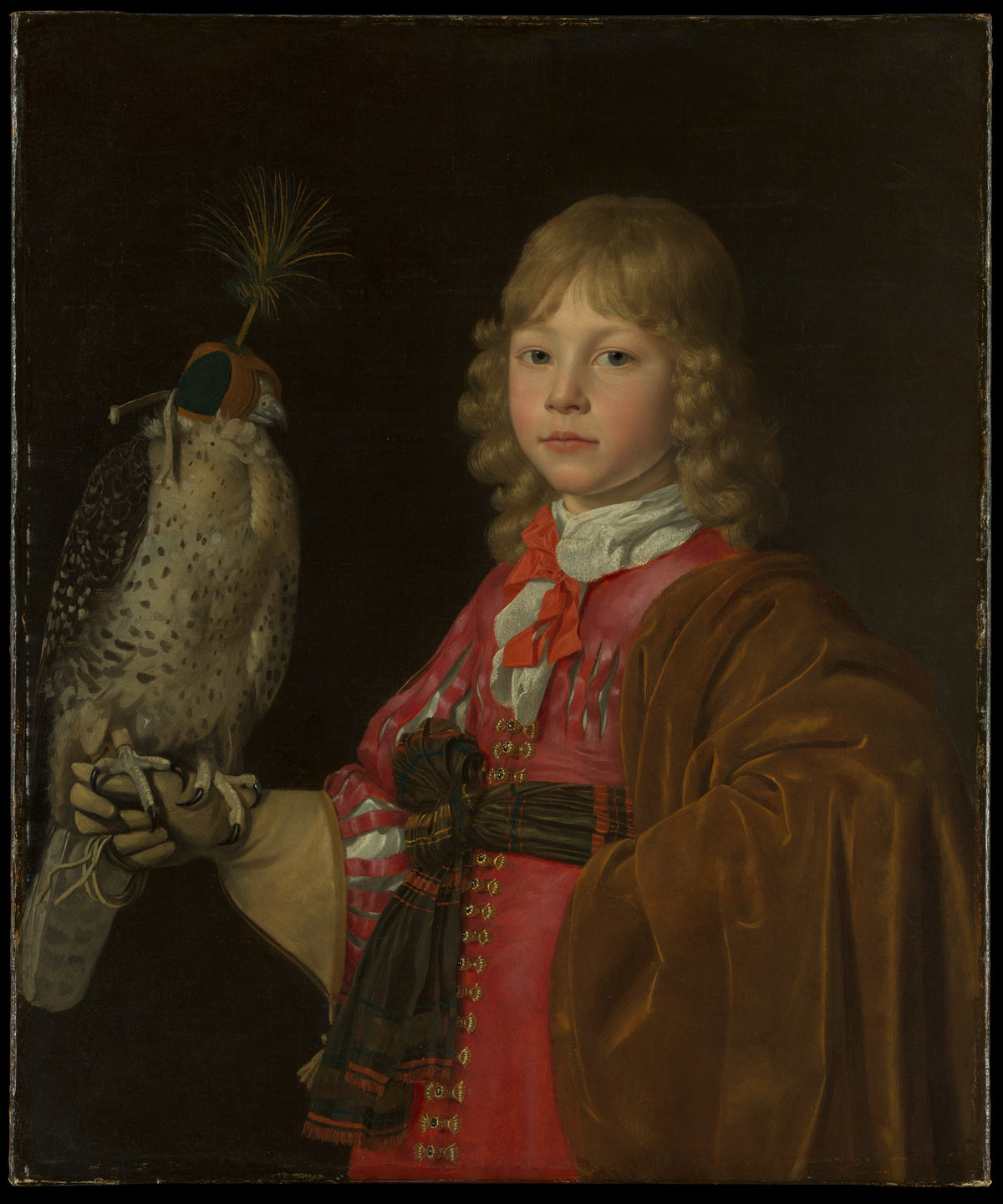 Portrait of a Boy with a Falcon by Wallerant Vaillant - Oil Painting canvas print