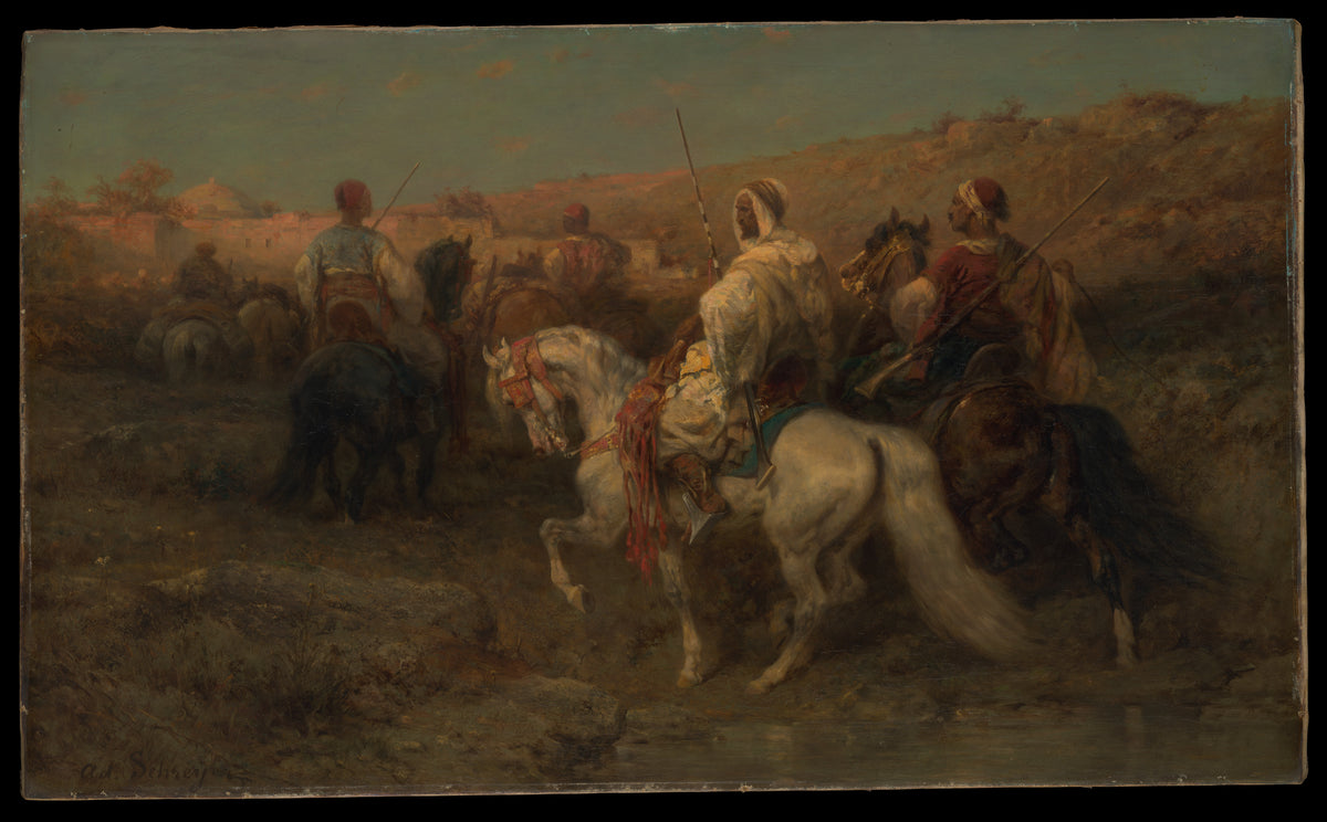 Arabs on the March by Adolf Schreyer - Oil Painting canvas print