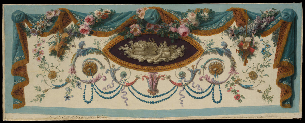 Cartoon for the Back of a Tapestry Settee by French Painter - Oil Painting canvas print