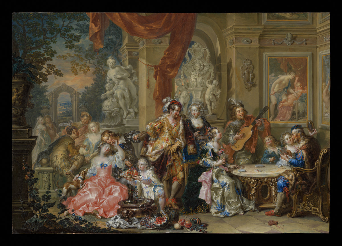 Amusement at the Court by Johann Georg Platzer - Classic Art canvas print
