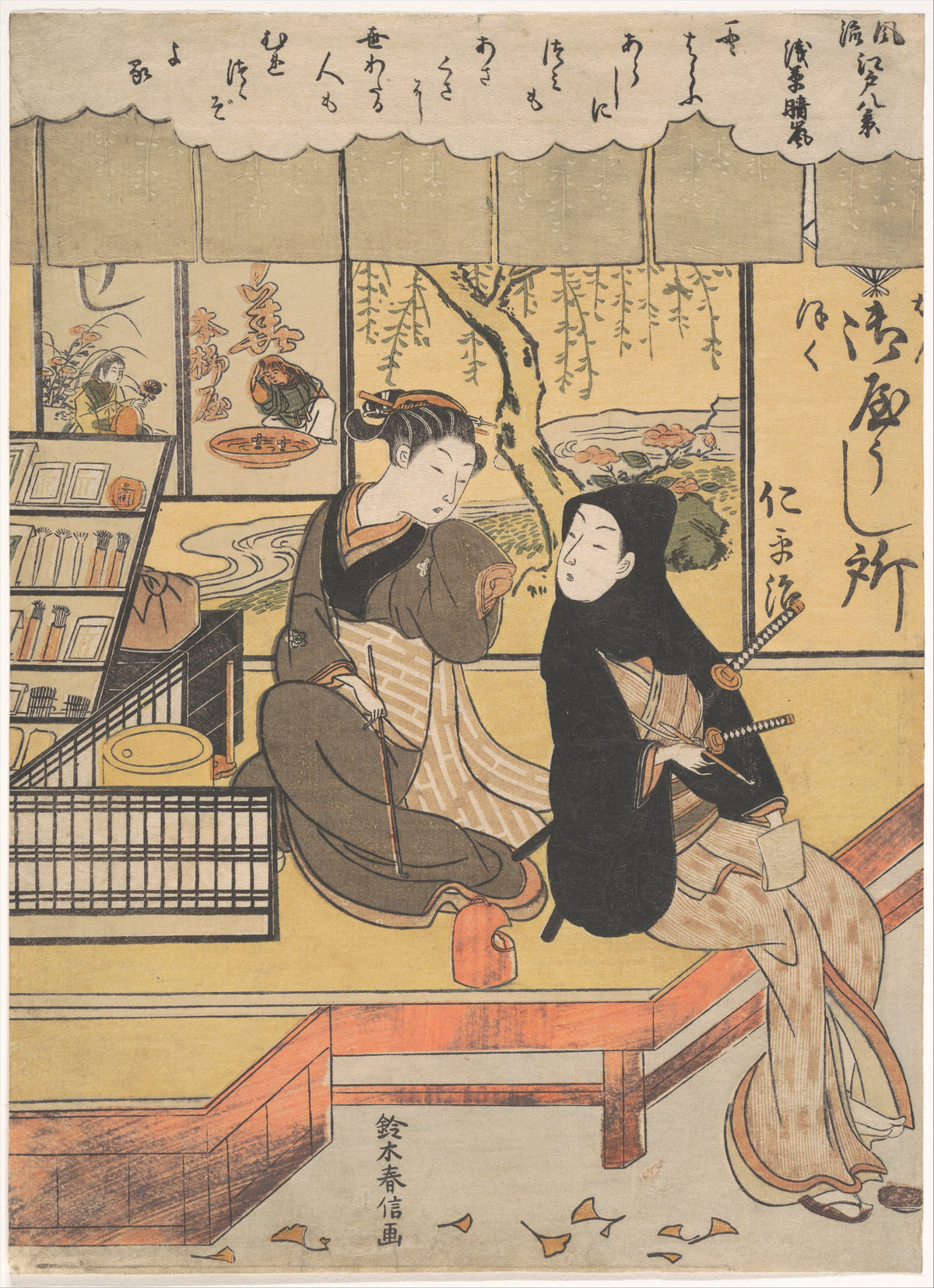 Asakusa Seiran by Suzuki Harunobu - Ukiyo-e canvas print