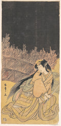 The Third Segawa Kikunojo as a Woman in a Crouching Position by Katsukawa Shunshō　勝川春章 - Ukiyo-e canvas print