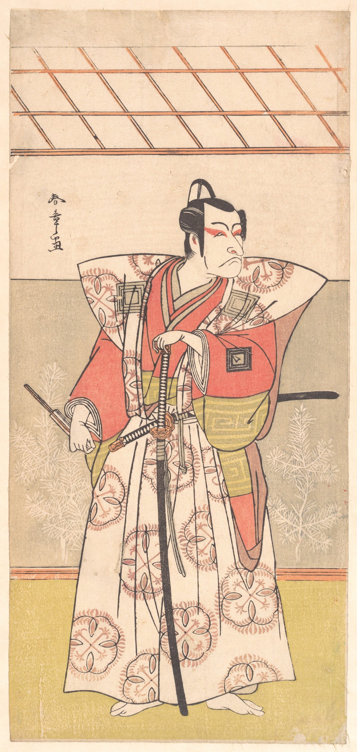 Ichikawa Danjuro V as a Samurai of High Rank by Katsukawa Shunshō　勝川春章 - Ukiyo-e canvas print