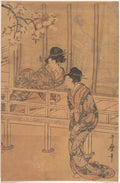 The Lady of Rokujo being Visited by the Princess Aoi by Kitagawa Utamaro - Ukiyo-e canvas print