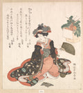 Courtesan and New Year Decoration by Katsukawa Shuntei - Ukiyo-e canvas print