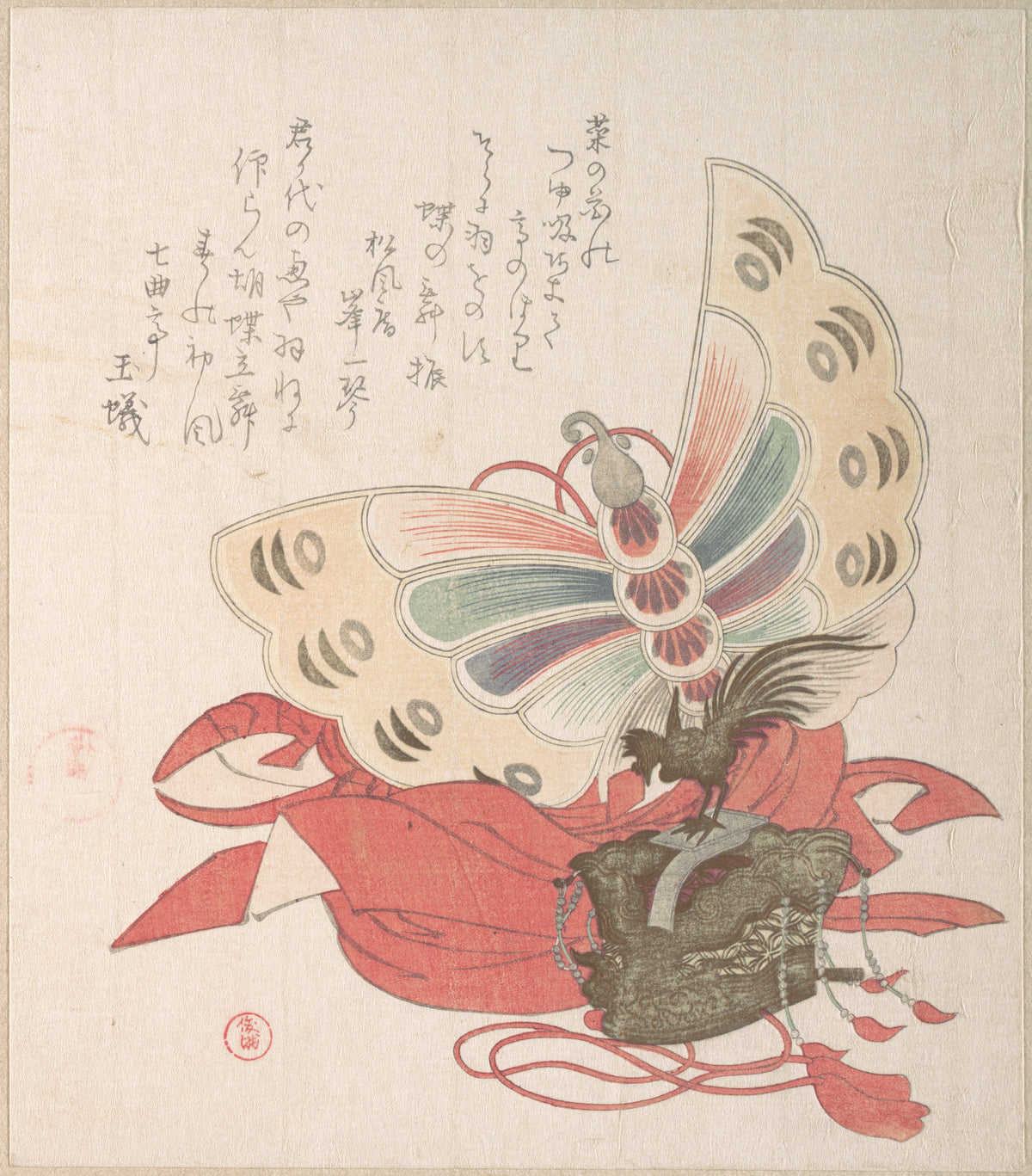 Spring Rain Collection Harusame sh, vol. 2 Costume for the Butterfly Dance Koch no mai by Kubo Shunman - Ukiyo-e canvas print