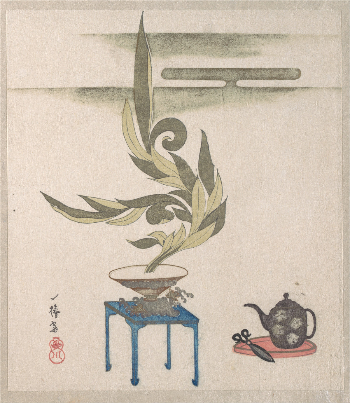 Flower Arrangement by Utagawa Itchinsai - Ukiyo-e canvas print